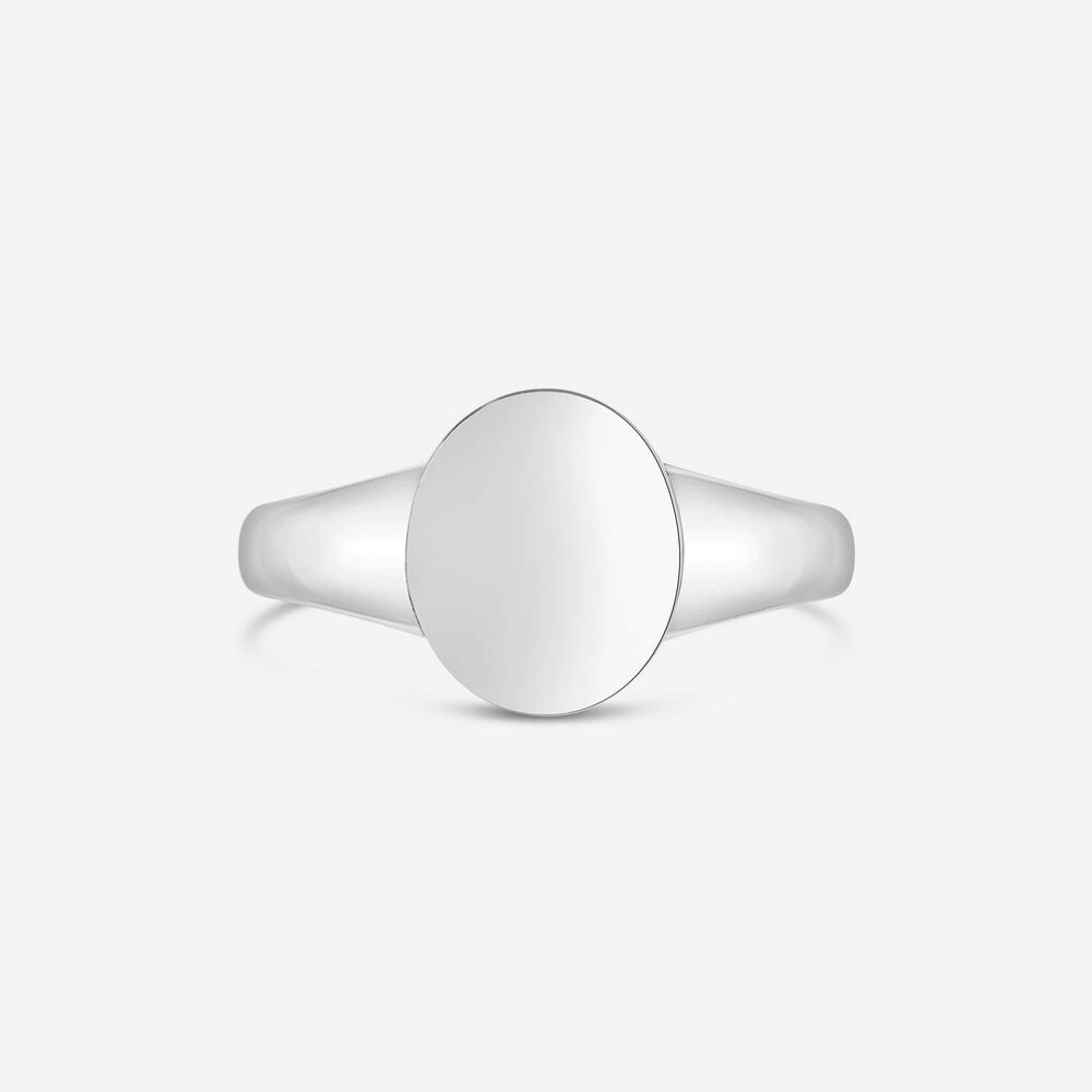 Sterling Silver Plain Polished Oval Signet Ring