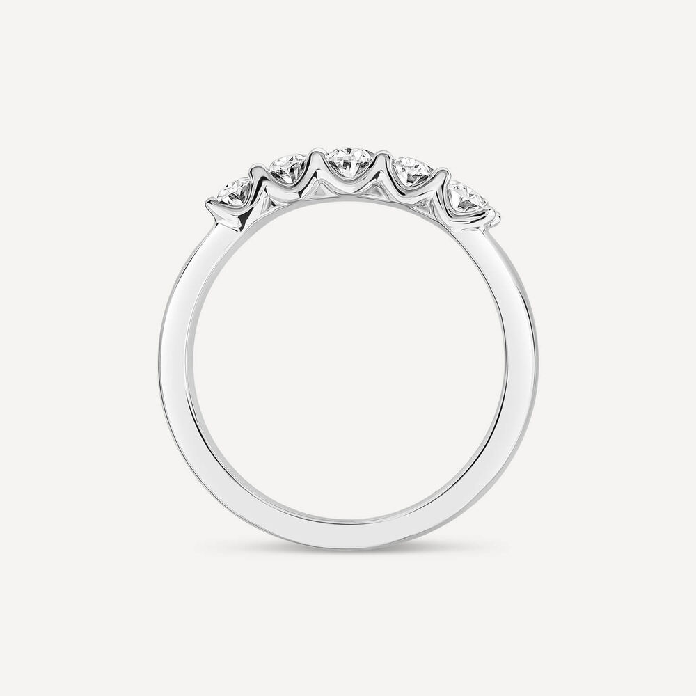 Born 18ct White Gold 5 Stone 1ct Lab Grown Diamond Ring image number 3