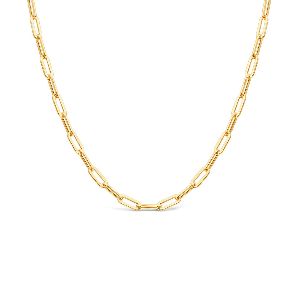 9ct Yellow Gold Small Paperlink Chain Necklet image number 0