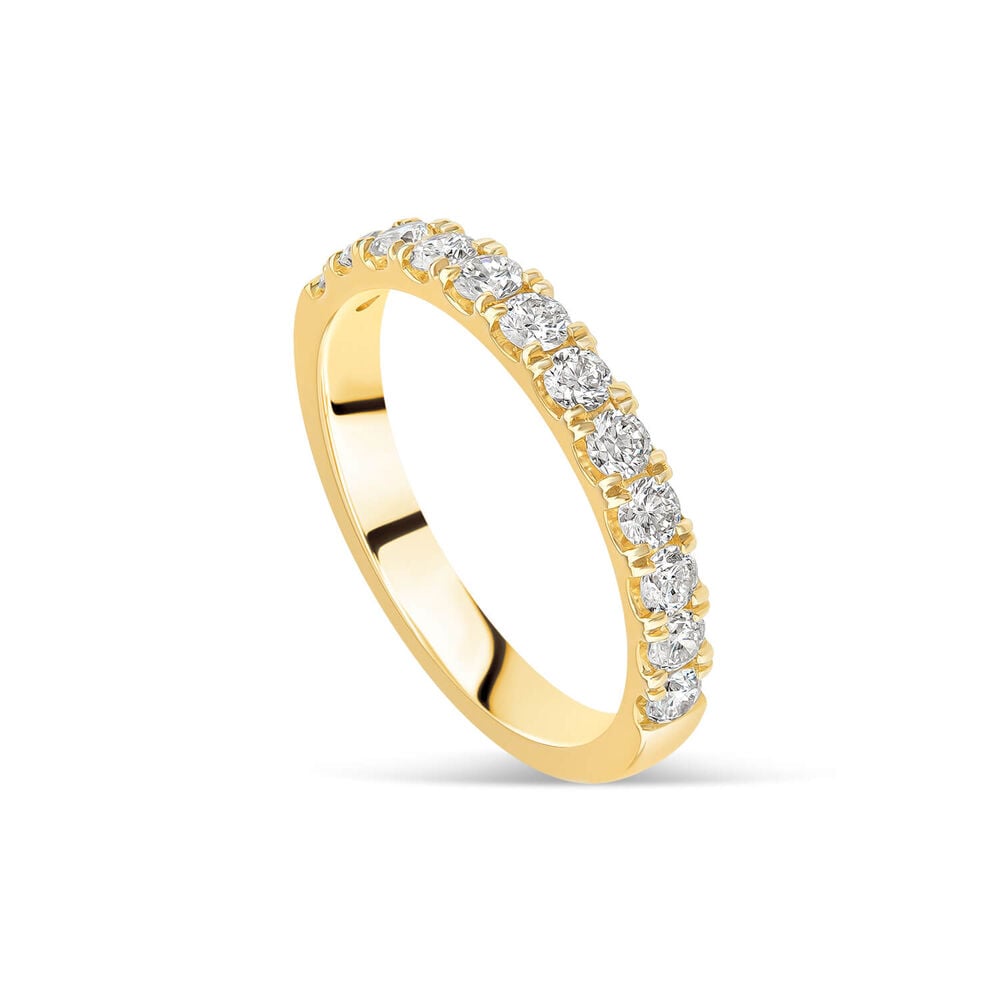 9ct Yellow Gold 2.5mm Split Claw 0.45ct Diamond Wedding Ring image number 0