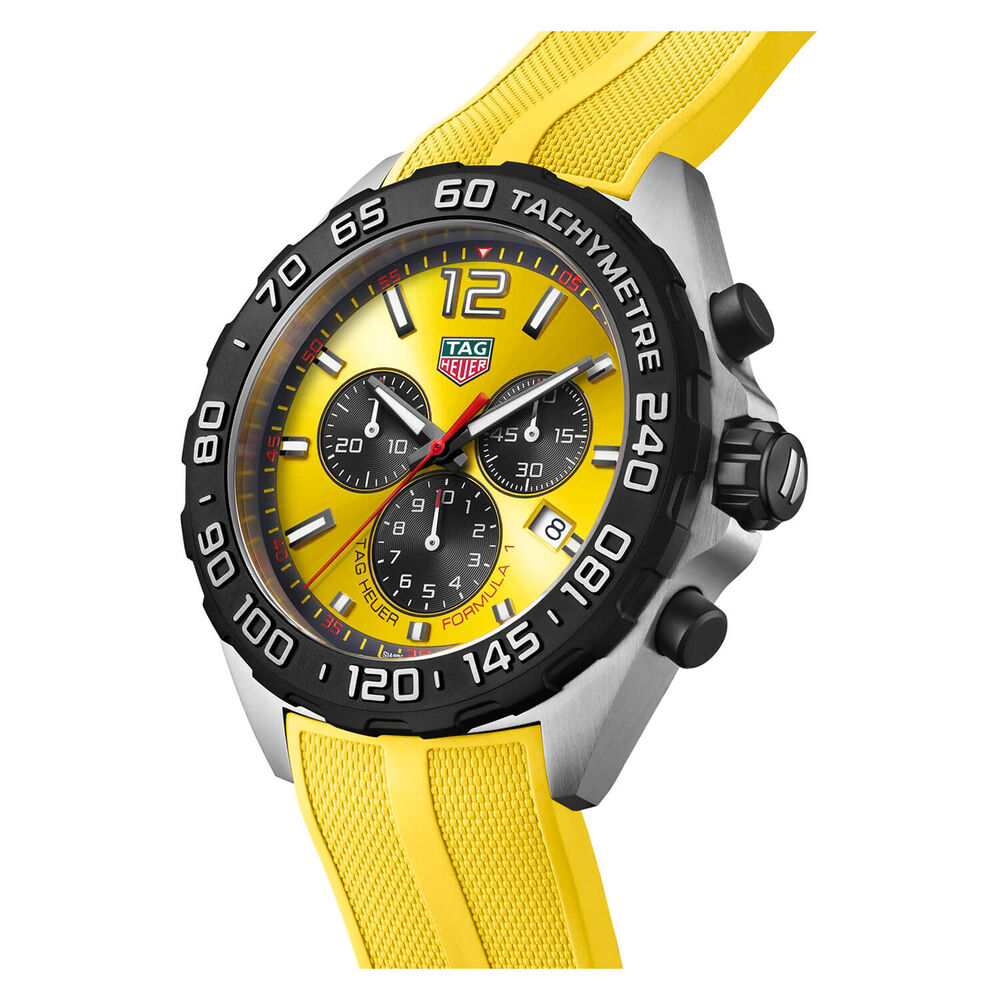 TAG Heuer Formula 1 Chronograph Quartz 43mm Yellow Dial Yellow Strap Watch
