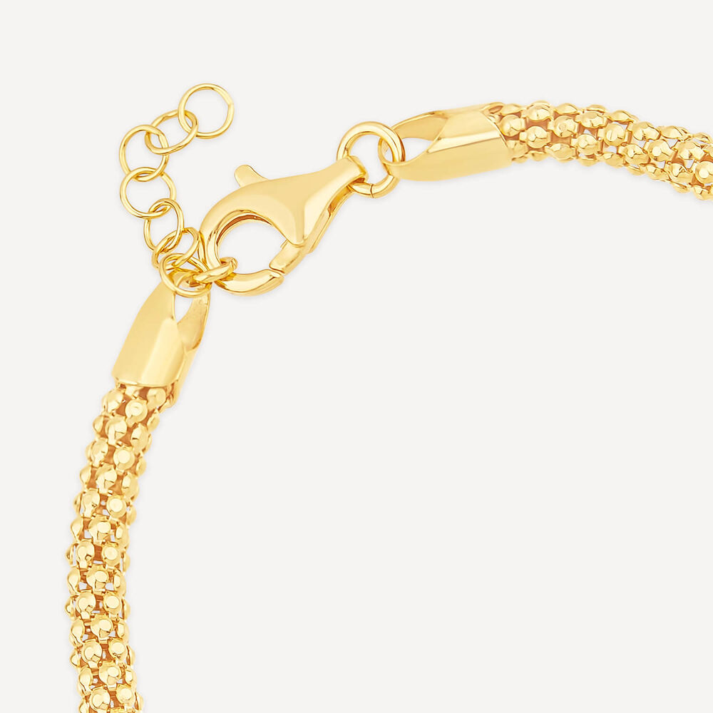 Yellow Gold Plated Sterling Silver Popcorn Tube Bracelet image number 4