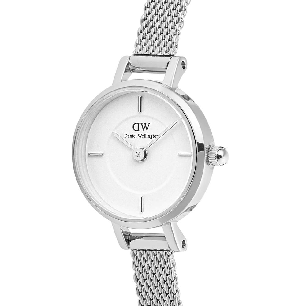 Daniel Wellington Petite Mini Sterling 19mm White Dial Stainless Steel Bracelet Watch image number 1
