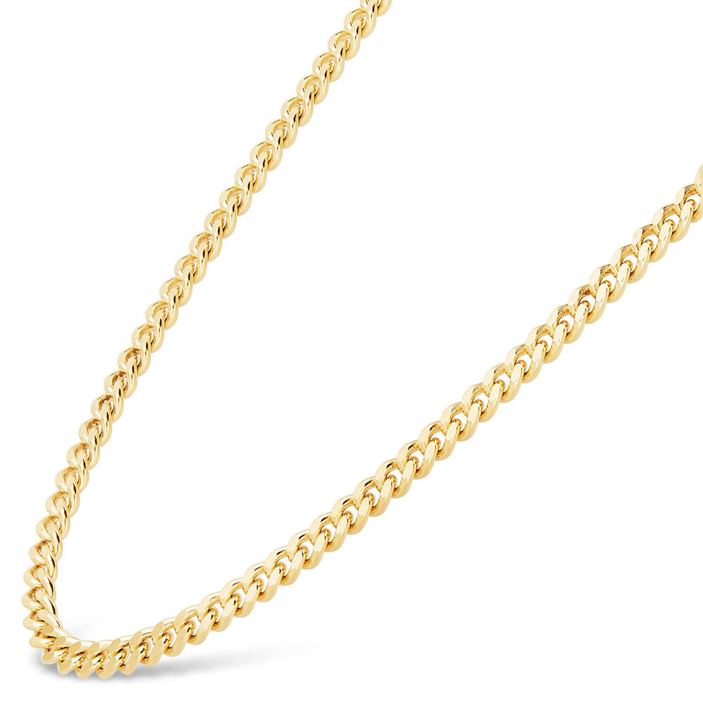 9ct Yellow Gold 2.1mm Width 20' Flat Curb Chain image number 1