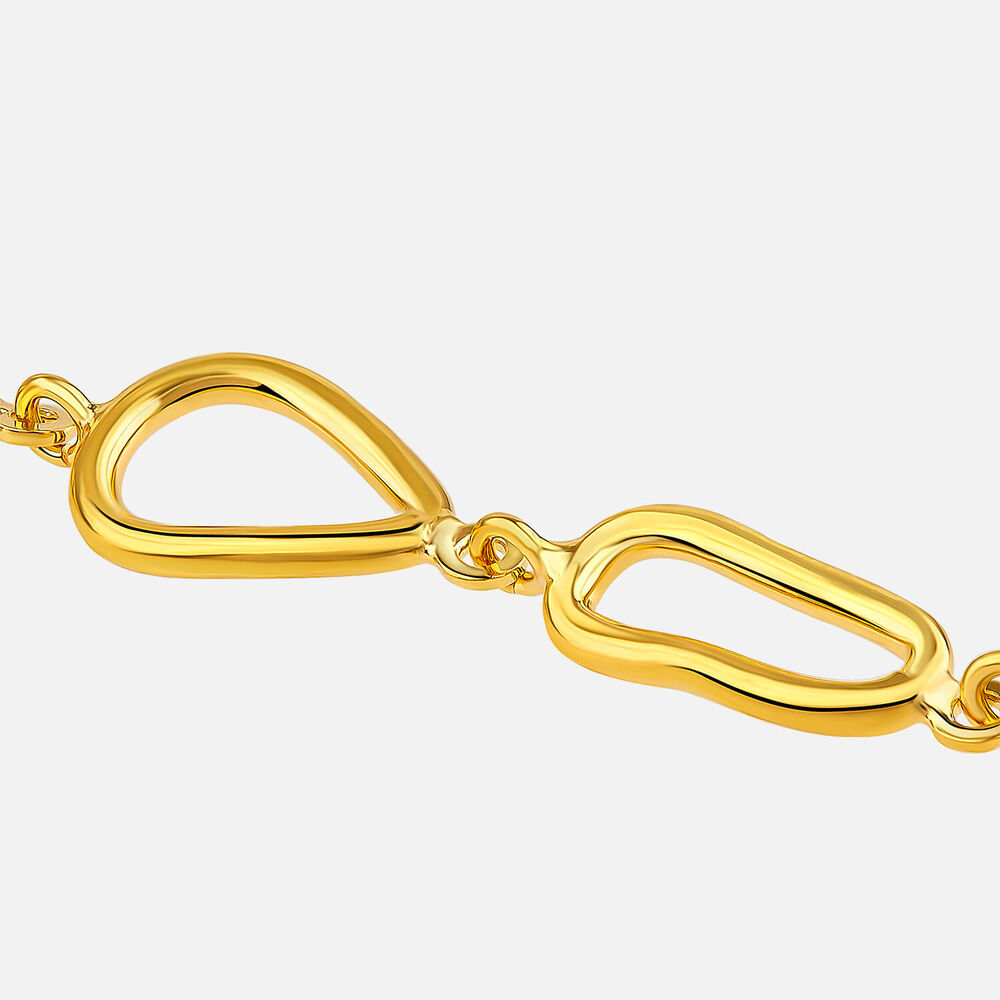 Yellow Gold Plated Sterling Silver Open Tear Loop Bracelet