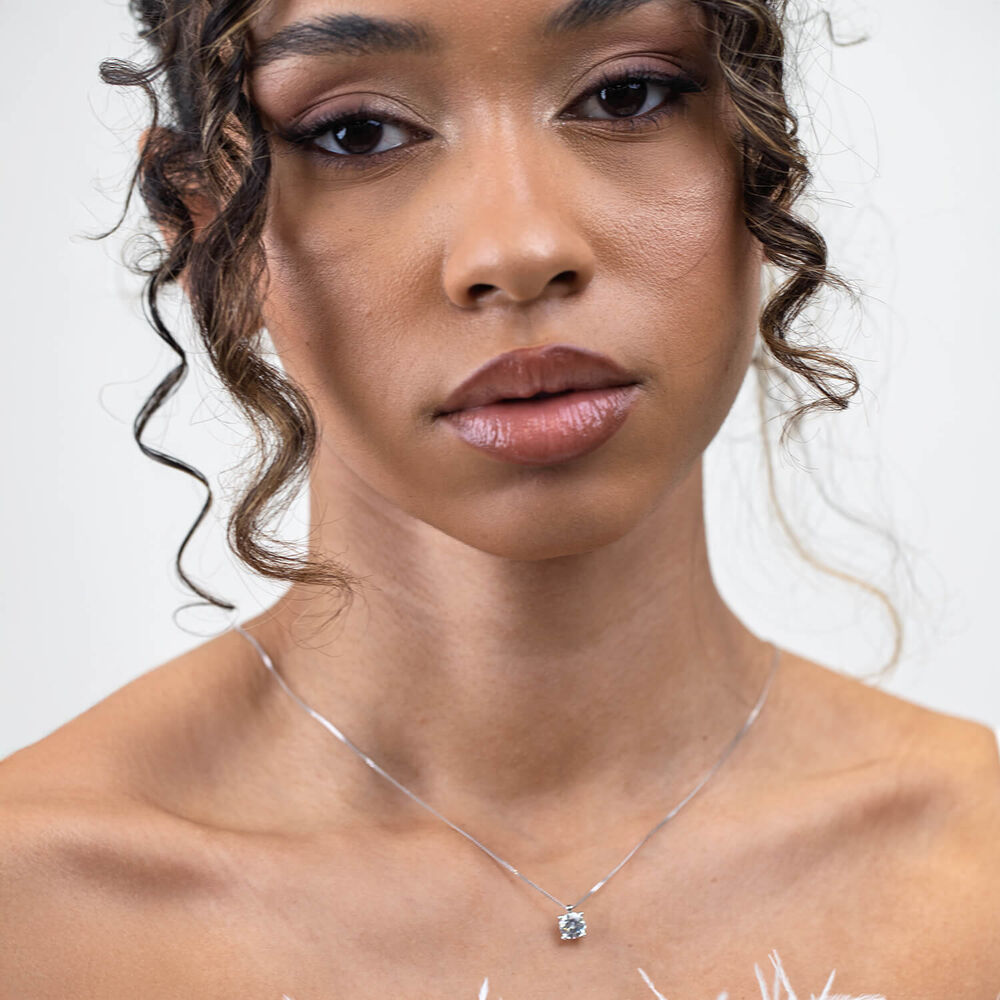 Born 9ct White Gold 1.00ct Lab Grown Brilliant Diamond Pendant image number 4