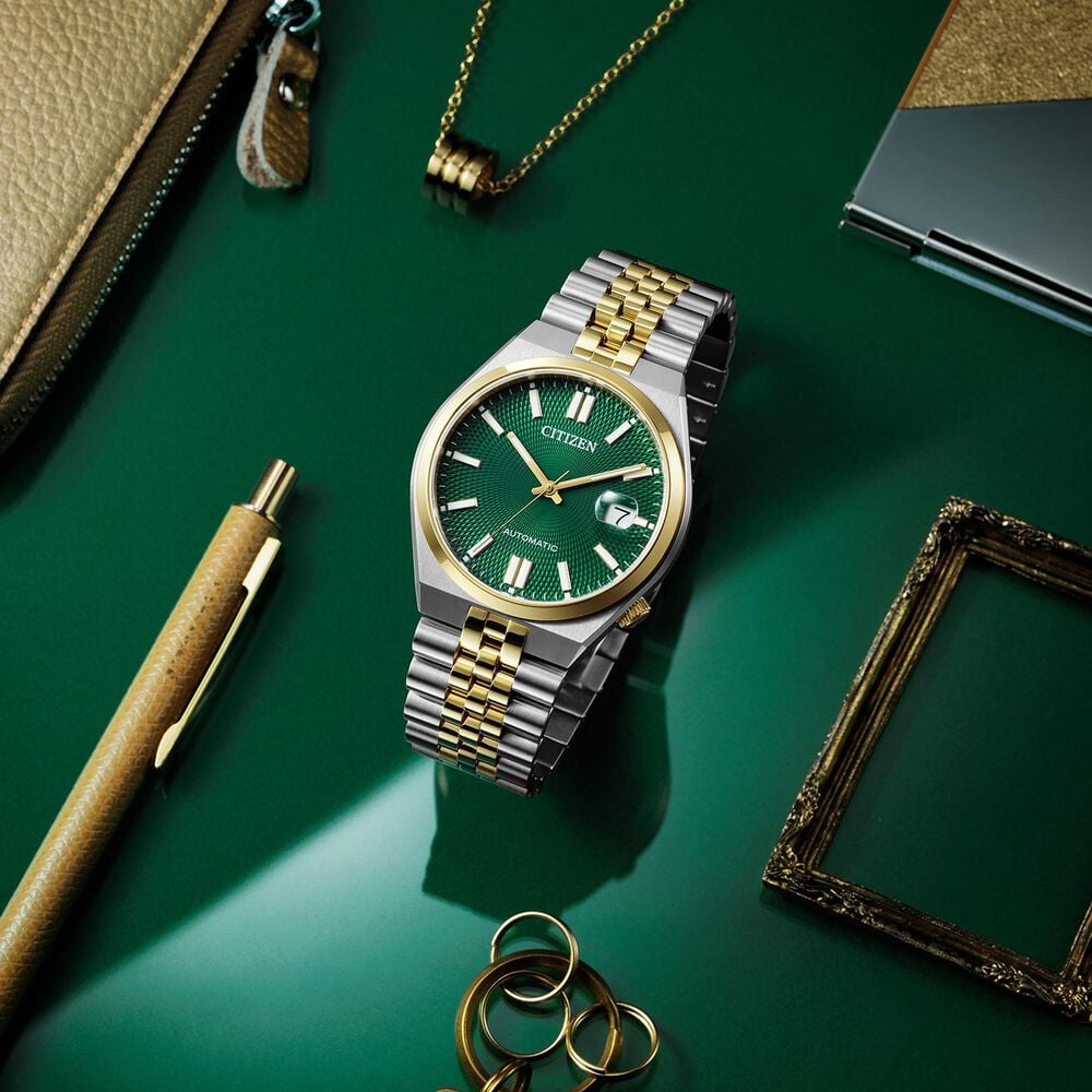 Citizen Tsuyosa 60 Automatic 40mm Green Dial Two Tone Steel Bracelet Watch