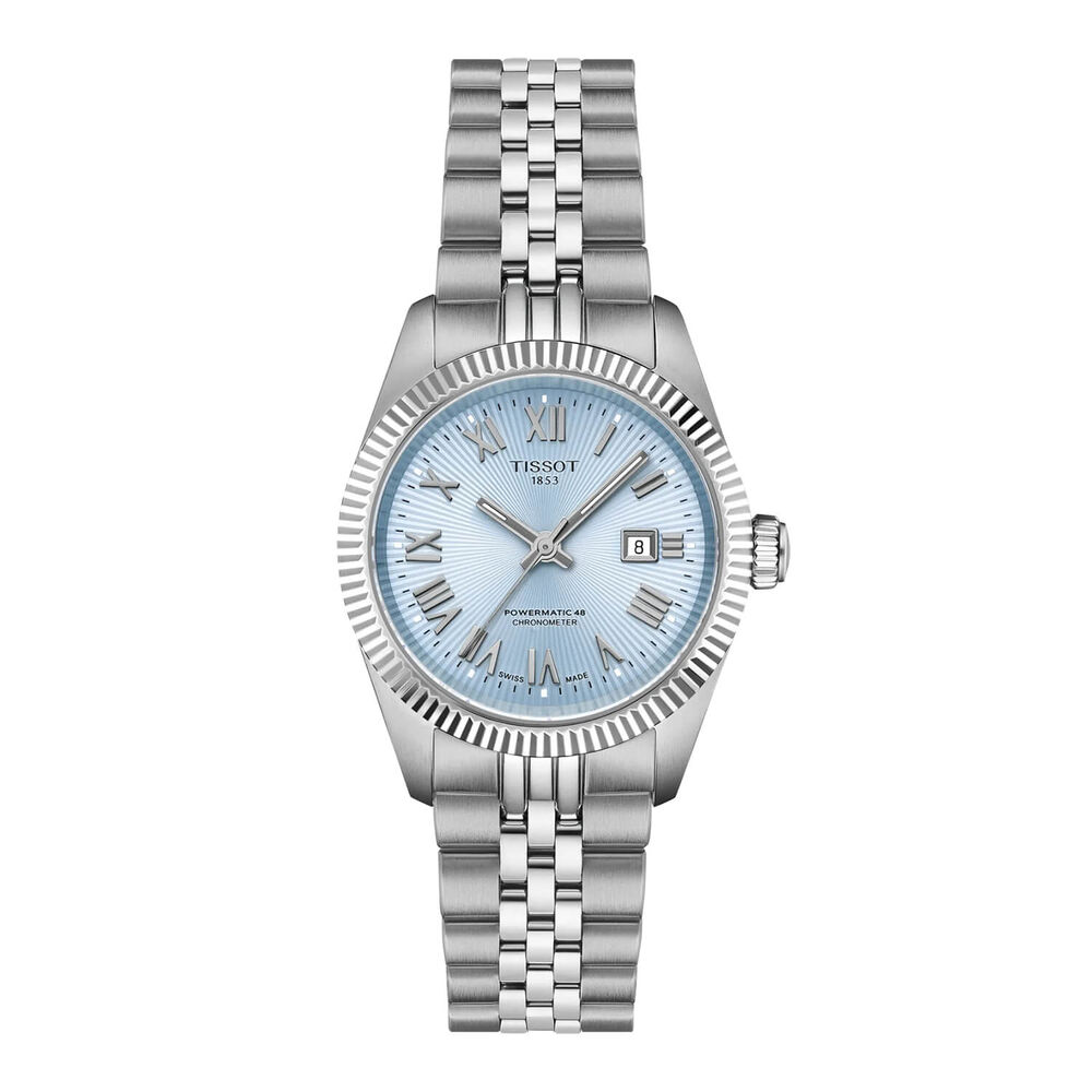 Tissot Ballade Powermatic 48 COSC 30mm Ice Blue Dial Steel Bracelet Watch image number 0