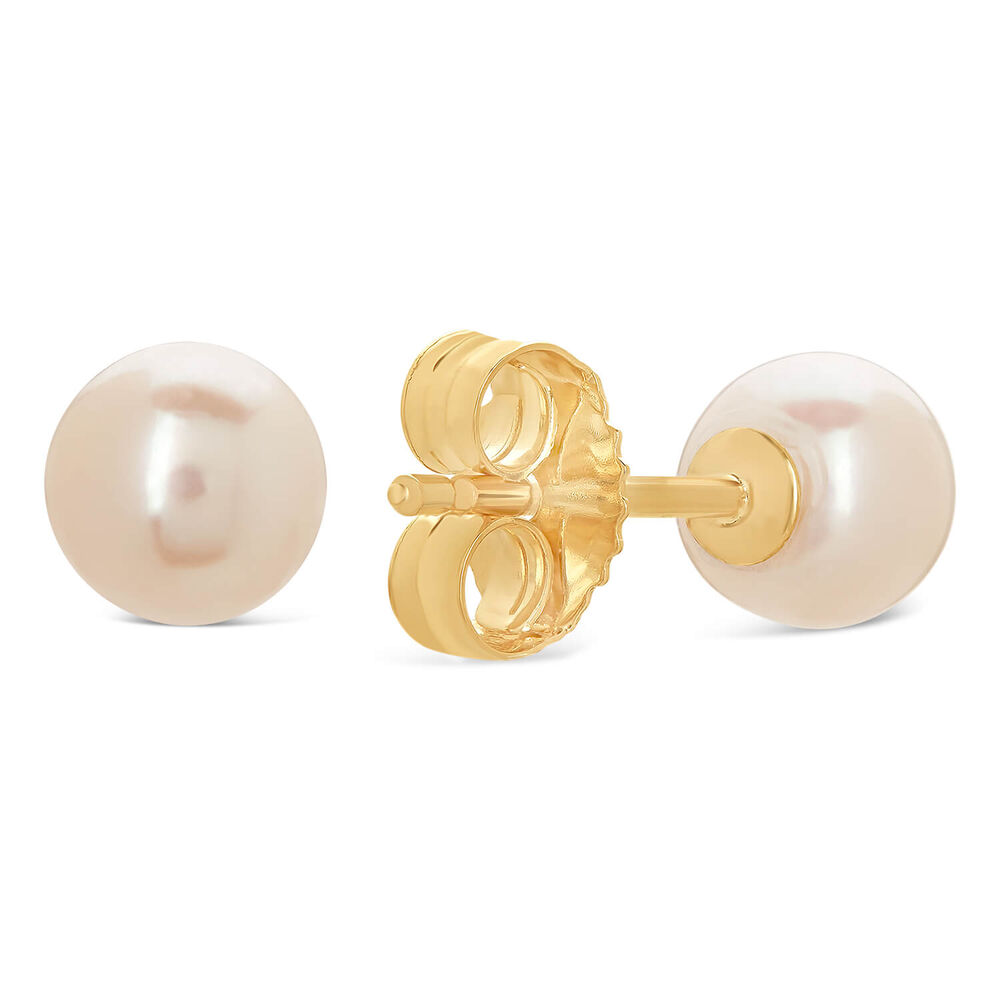 9ct Gold Freshwater Pearl Stud Earrings image number 2