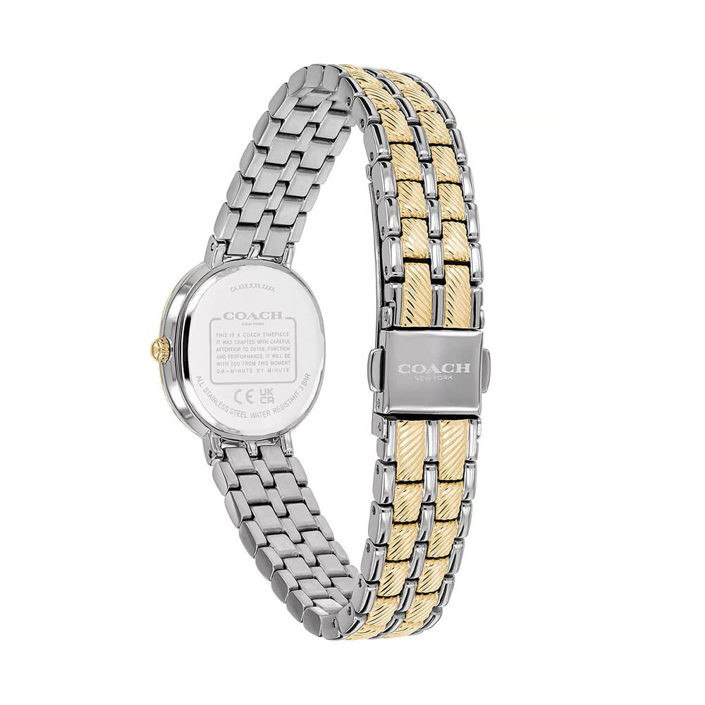 Coach Harlow 23.8x26mm Silver Sunray Dial Two Tone Stainless Steel Bracelet Watch