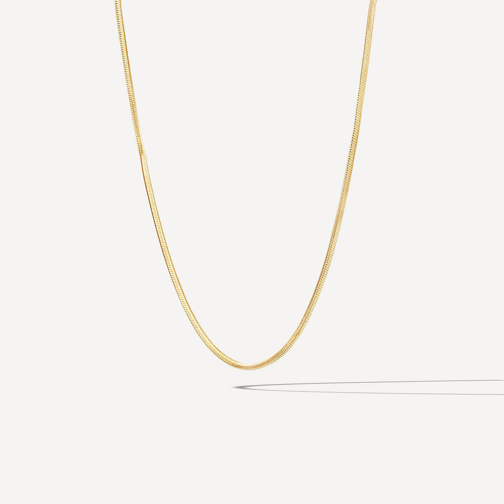 9ct Yellow Gold 16' Shiny Diamond Cut Chain Necklet