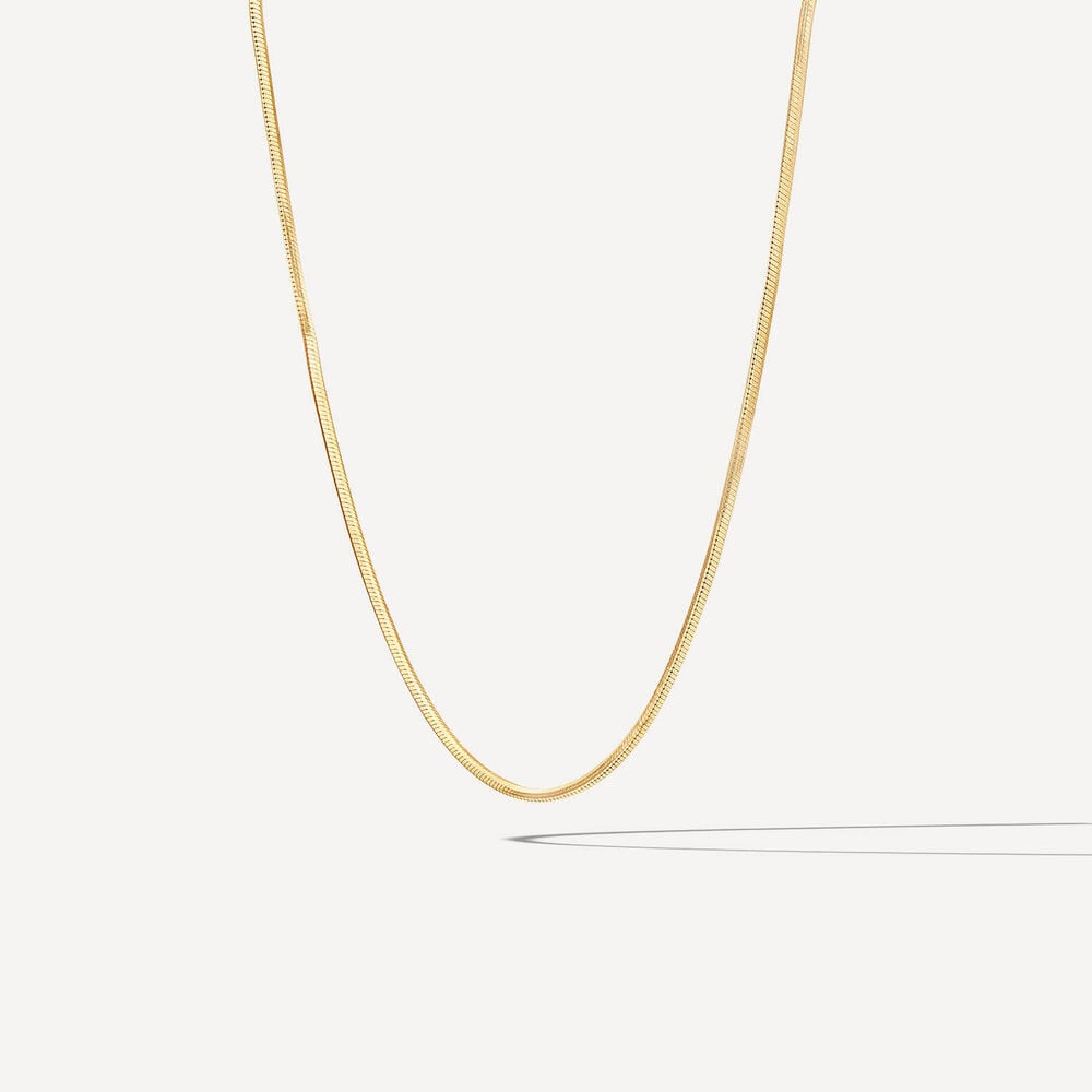 9ct Yellow Gold 16' Shiny Diamond Cut Chain Necklet image number 1