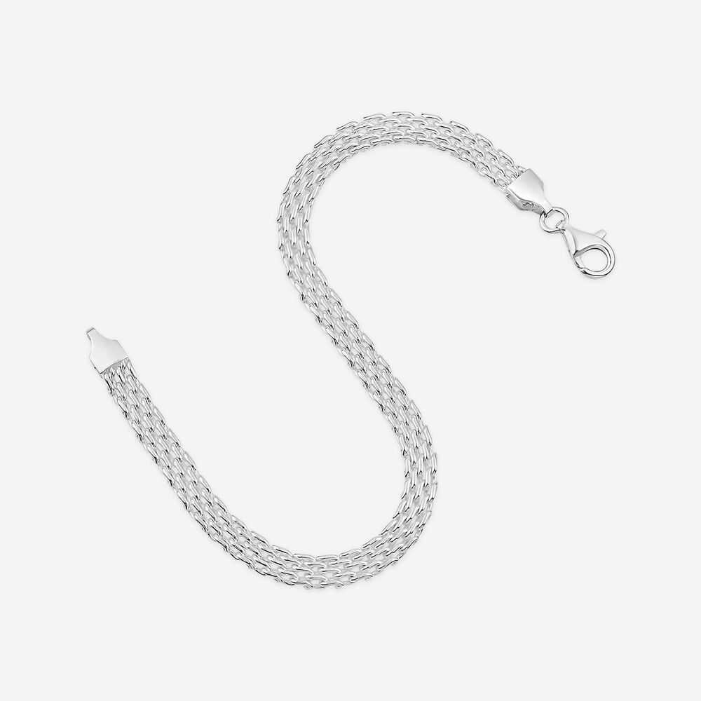 Sterling Silver Brick Mesh Style Bracelet image number 3