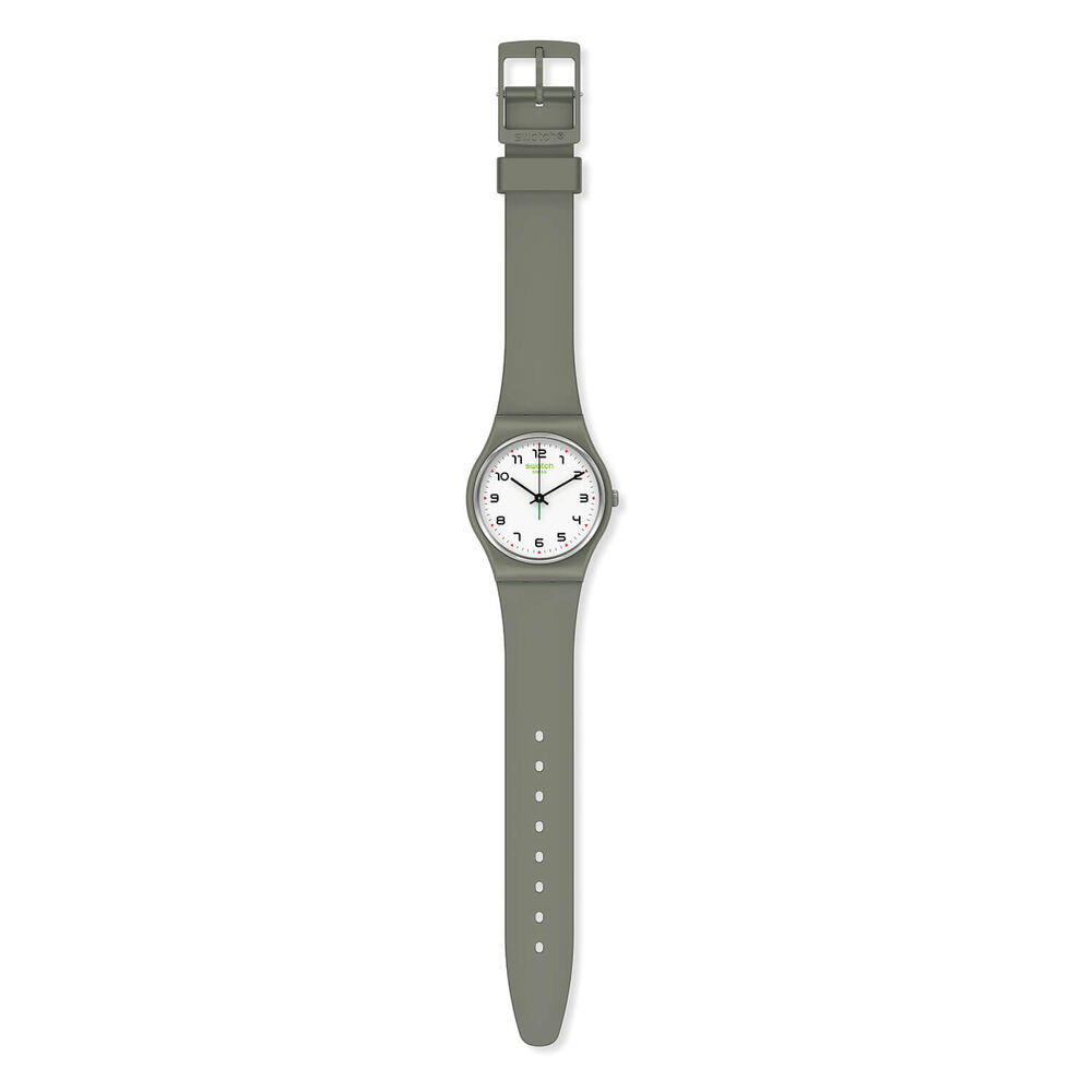 Swatch Isikhathi Bio Sourced Material Green Case White Dial Green Strap Watch image number 1