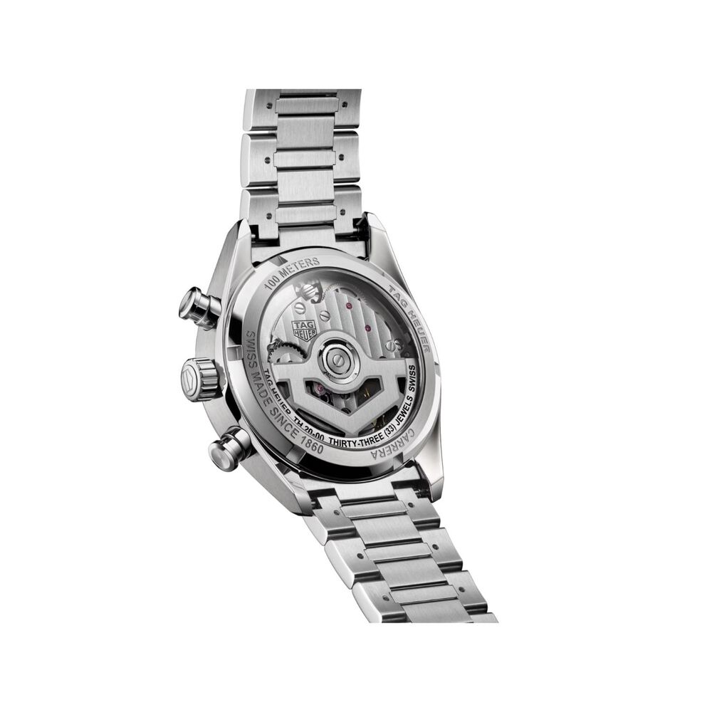 TAG Heuer Carrera Chronograph 39mm Silver Dial Stainless Steel Bracelet Watch image number 3