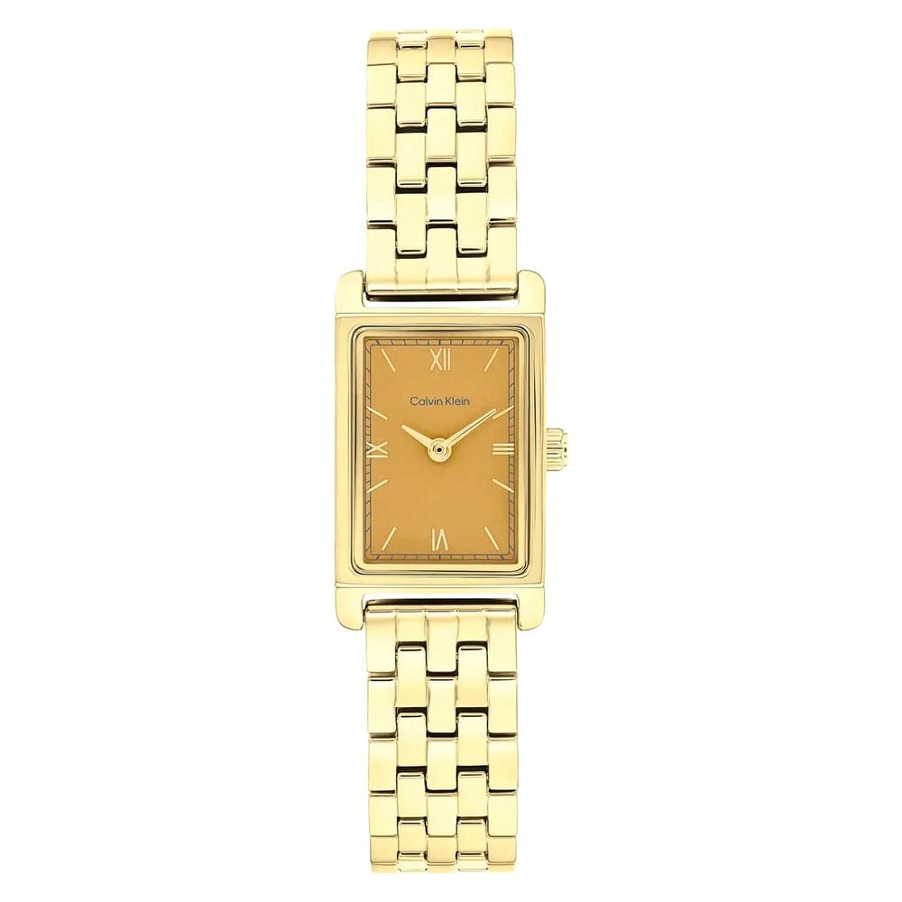 Calvin Klein Light 16mm Brown Dial Gold Tone Stainless Steel Bracelet Watch