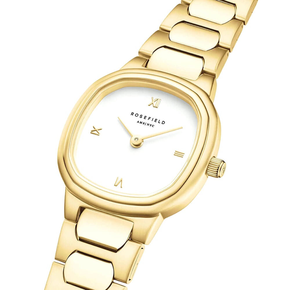 Rosefields Gaia XS 25mm White Dial Gold Tone Stainless Steel Bracelet Watch