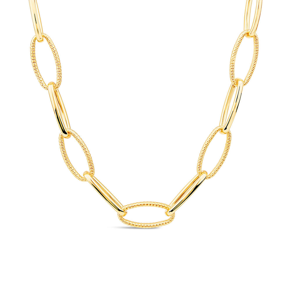 Silver & Yellow Gold Plated Open Curb Link Necklet
