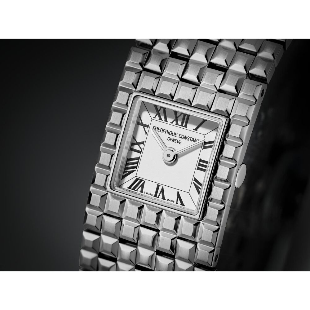 Frederique Constant Classics Manchette White Dial Steel Bracelet Watch image number 5