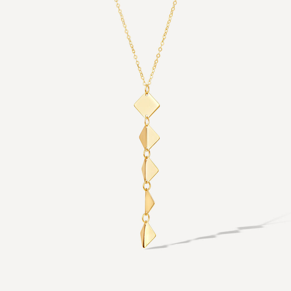 9ct Yellow Gold Polished Diamond Shape Drop Pendant