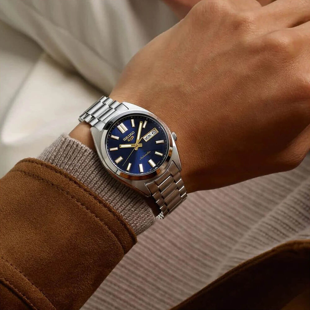 Seiko 5 Sports SNXS 37mm Blue Dial Stainless Steel Bracelet Watch