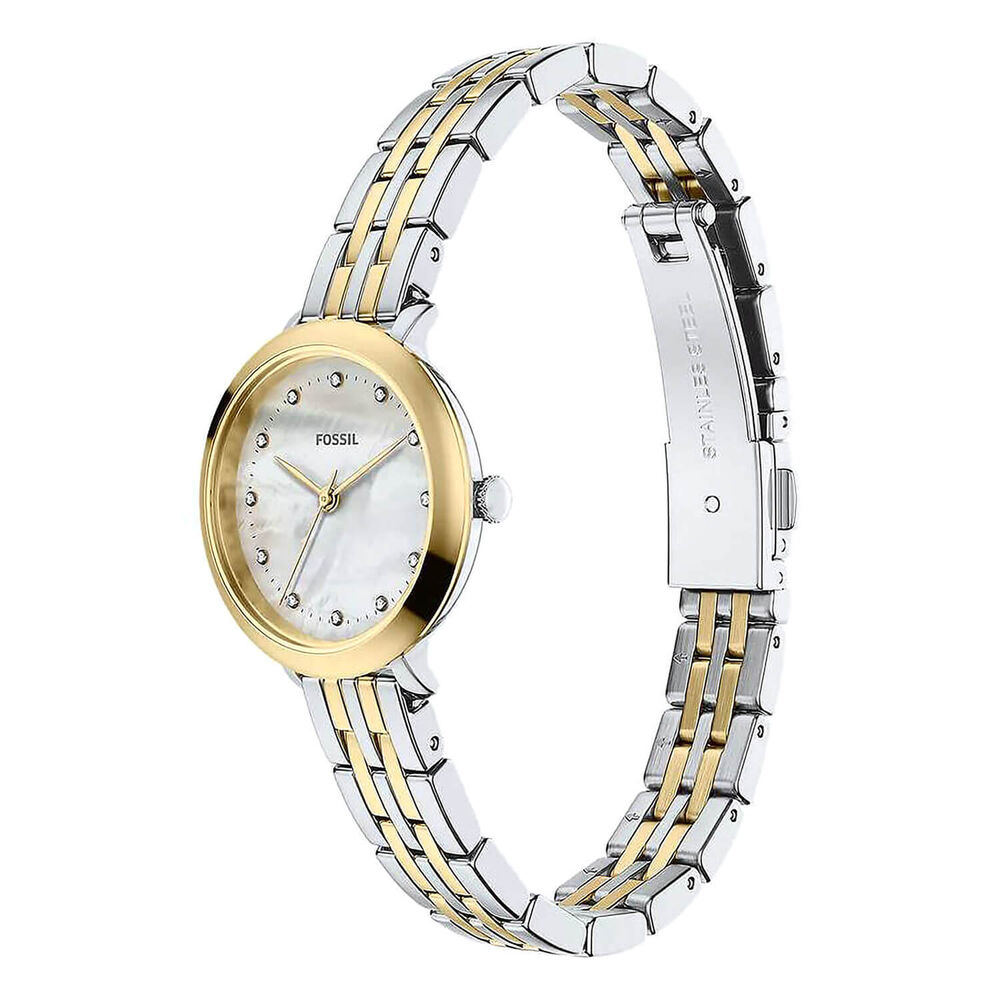 Fossil Heidi 26mm Mother of Pearl Dial Two Tone Stainless Steel Bracelet Watch