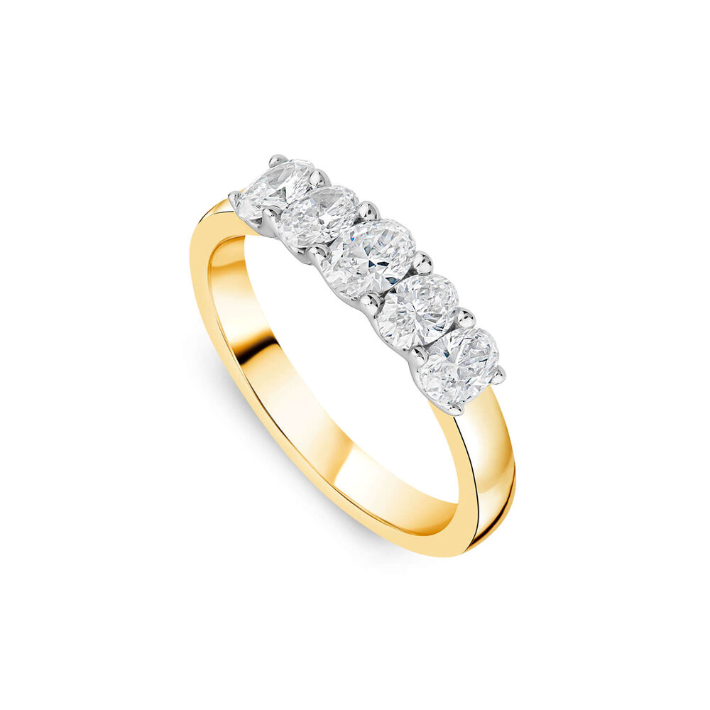 18ct Yellow Gold 5 Stone 1ct Lab Grown Diamond Ring