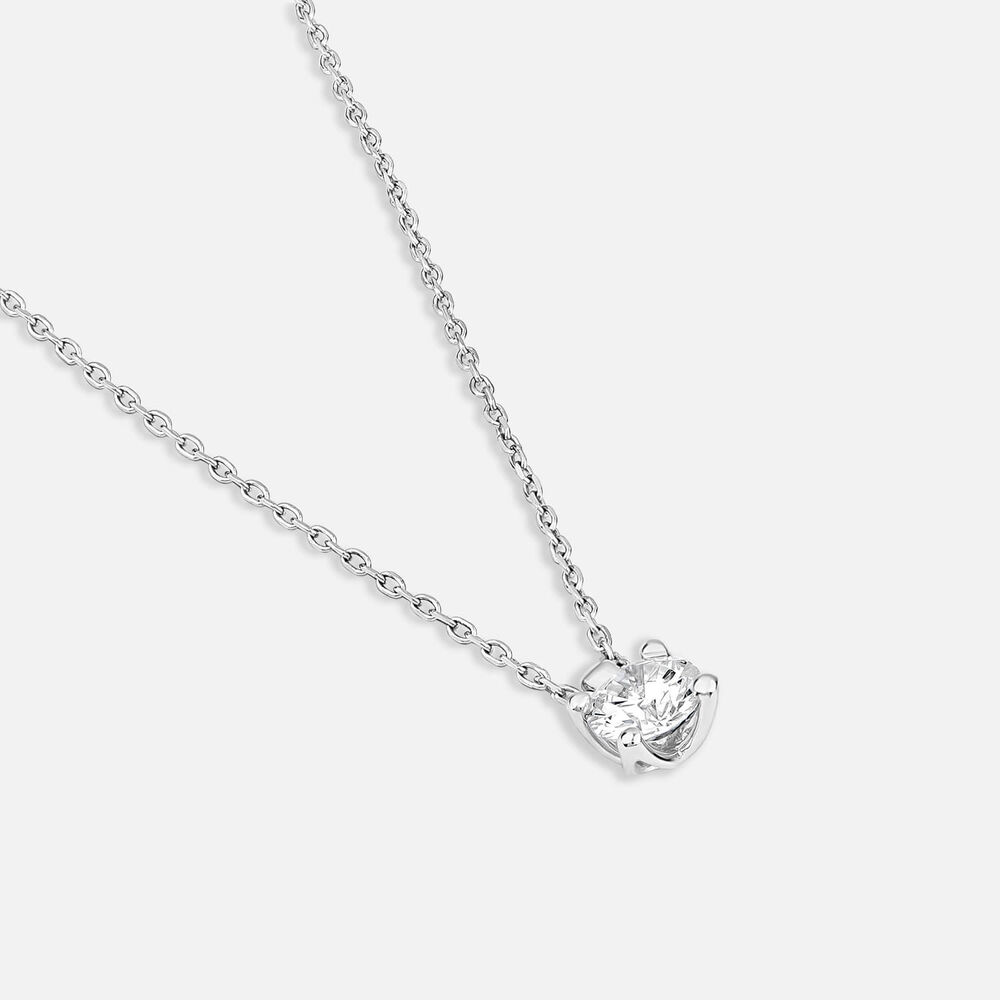 Born 9ct White Gold Lab Grown 0.50ct Diamond Round Brilliant Pendant