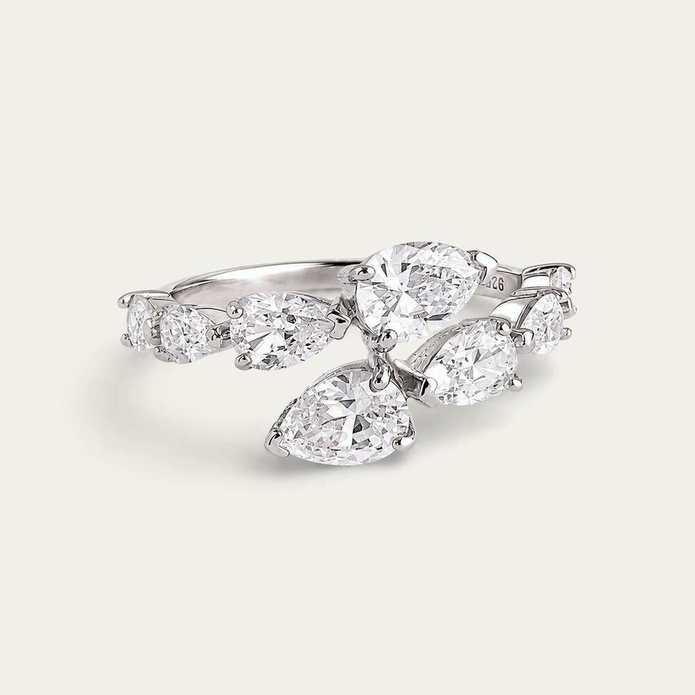 Sterling Silver Multiple Pear Cubic Zirconia Ring
