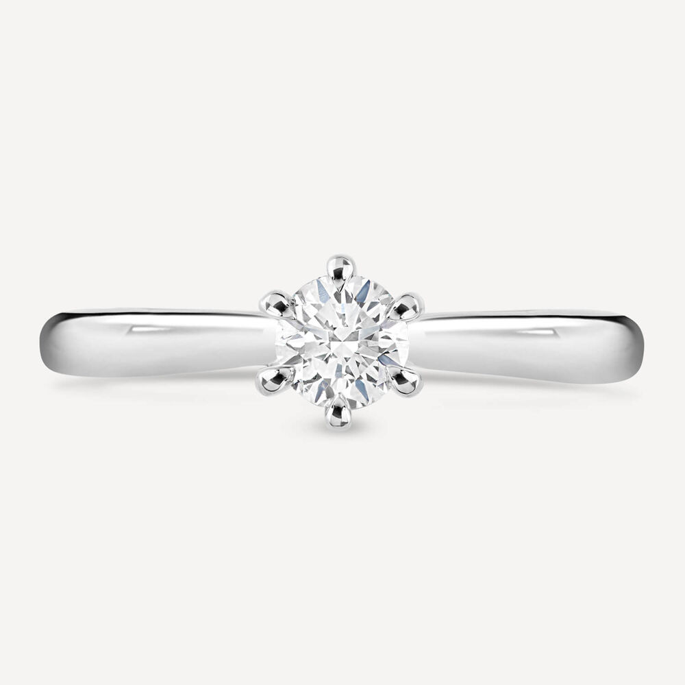 Platinum 0.30ct Amia Diamond Solitaire Six Claw Ring image number 3