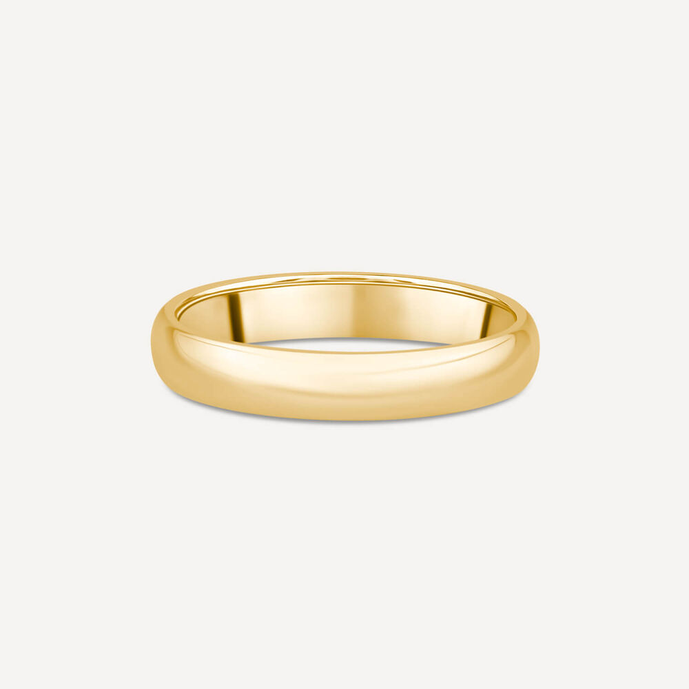 9ct Yellow Gold 4mm Plain D-Shape Wedding Ring image number 2