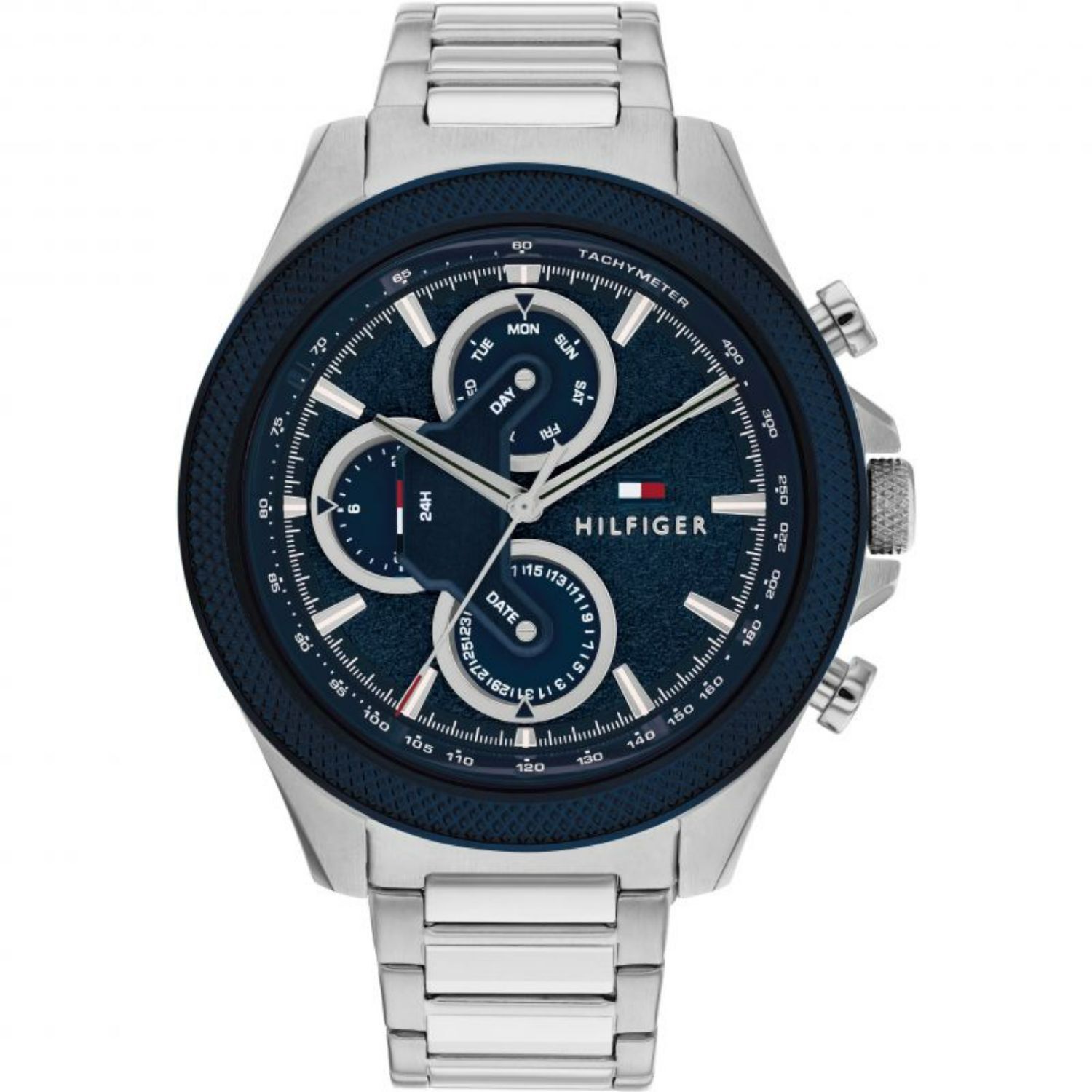 Tommy Hilfiger 46mm Blue Dial Steel Case Bracelet Watch