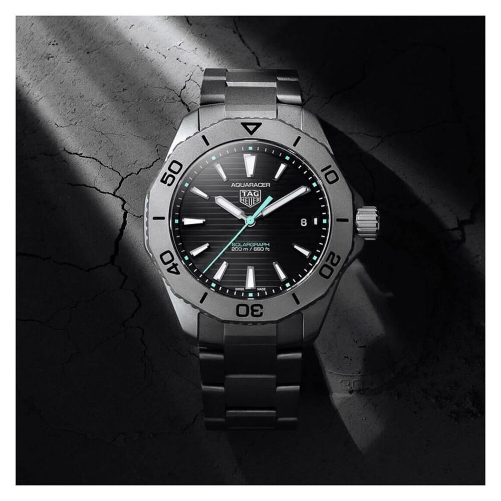 TAG Heuer Aquaracer Professional 200 Solargraph 40mm Black Dial Titanium Bracelet Watch image number 5