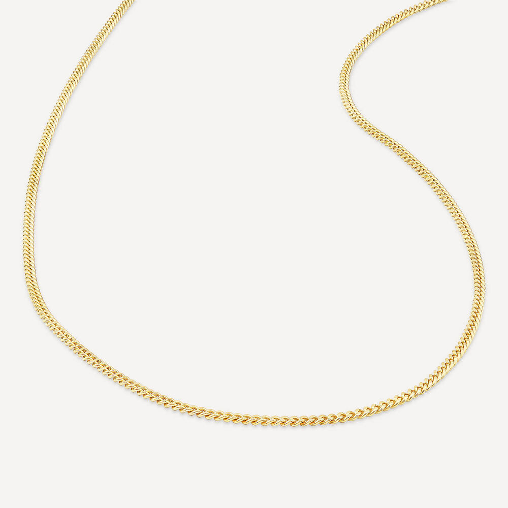 9ct Yellow Gold 18 inch Flat Curbed Chain Necklace image number 3