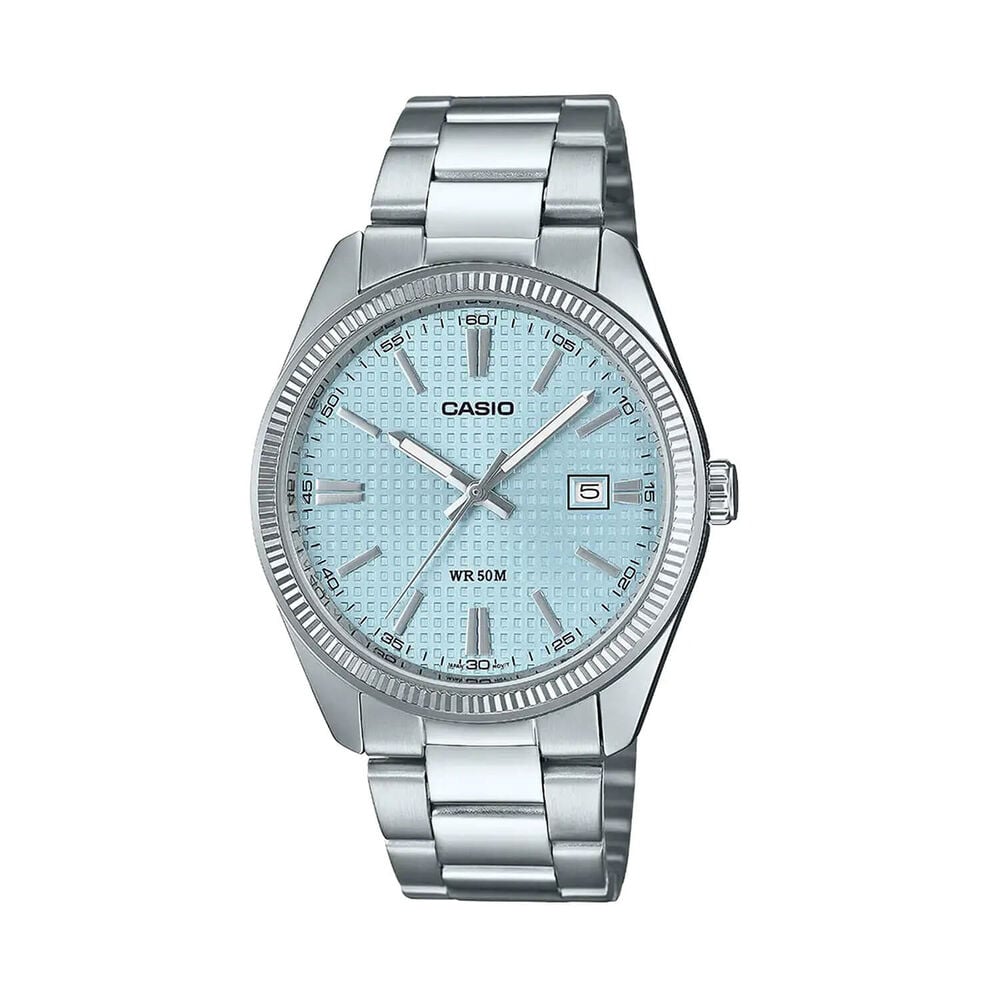 Casio Vintage MTP 38.5mm Blue Dial Stainless Steel Bracelet Watch