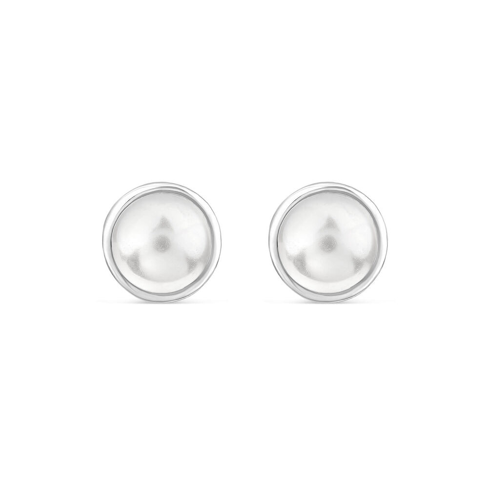 Sterling Silver 5.5-6mm Freshwater Pearl Round Stud Earrings