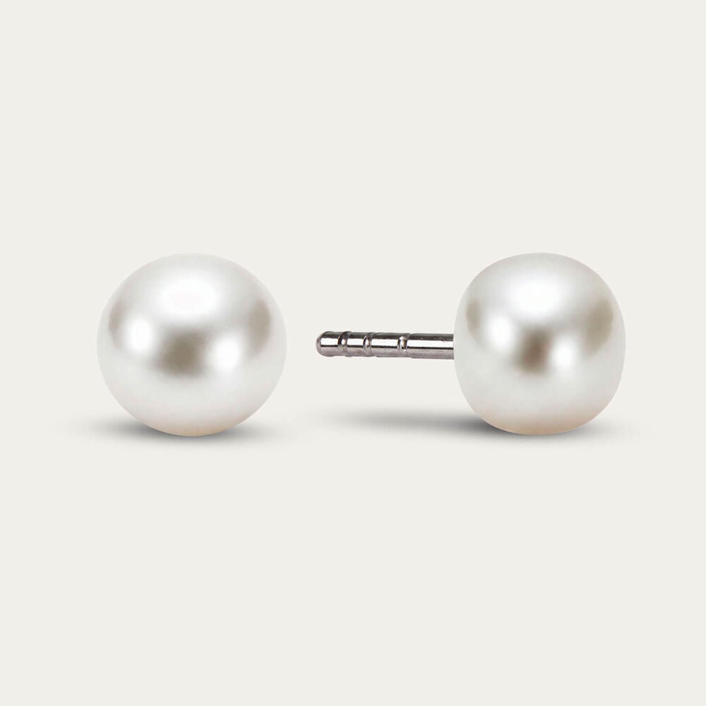 Sterling Silver 7mm Pearl Stud Earrings