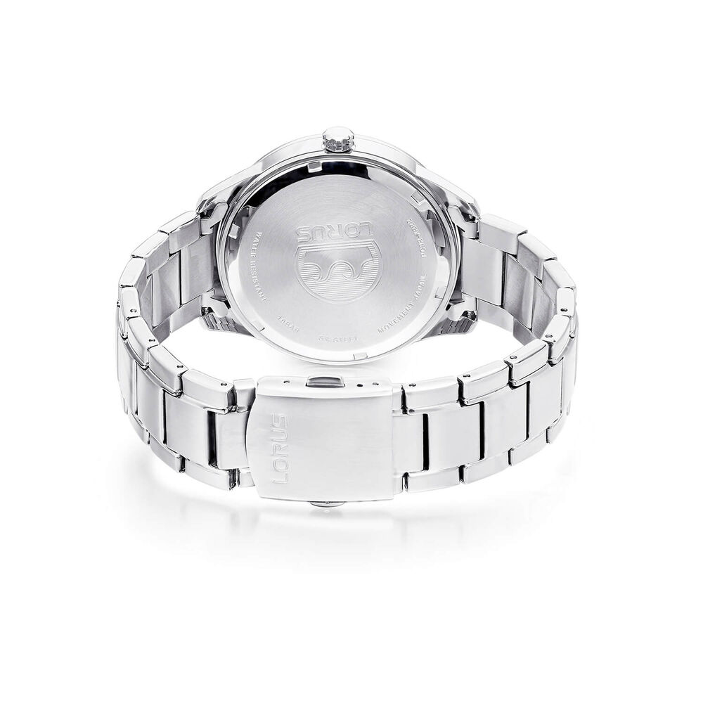 Lorus Quartz Gents 42mm Black Sunray Dial Steel Bezel & Bracelet Watch image number 2