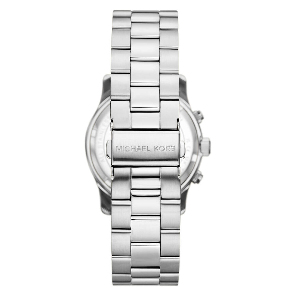 Michael Kors Runway 38mm Silver Chrono Dial Steel Bracelet Watch image number 4