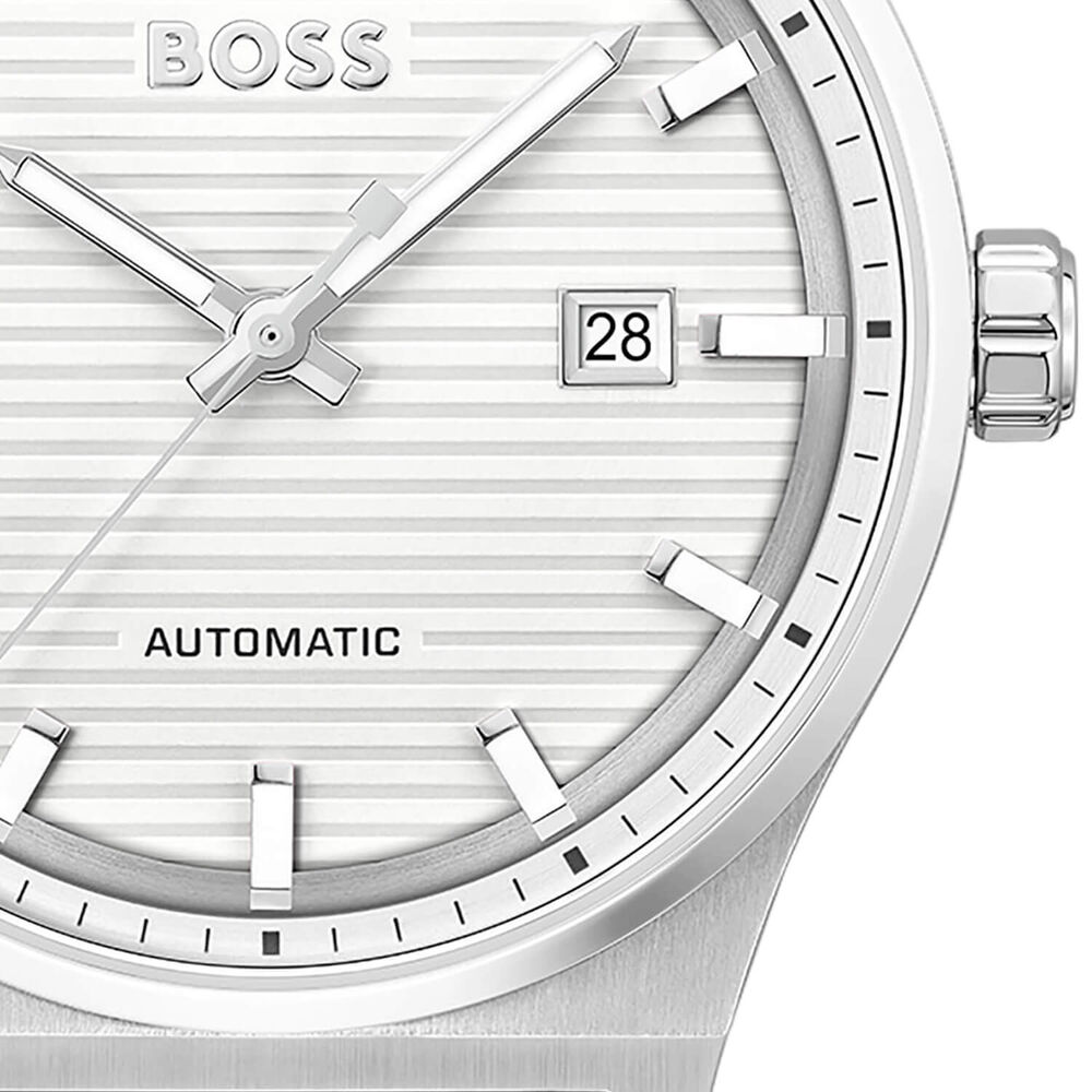 BOSS Candor Automatic 41mm Silver Dial Steel Bracelet Watch image number 1