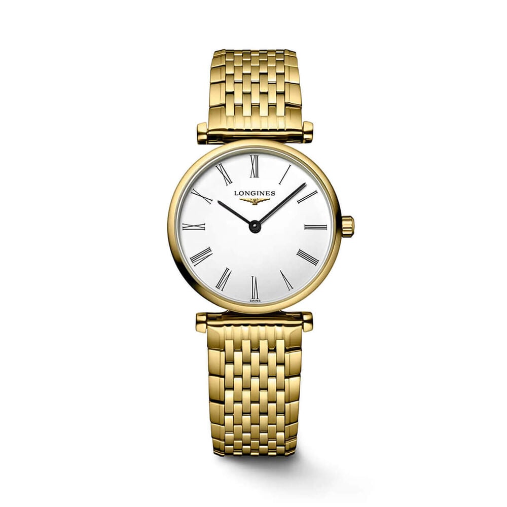 Longines La Grande Classique de Longines 24mm White Dial Yellow Gold PVD Bracelet Watch