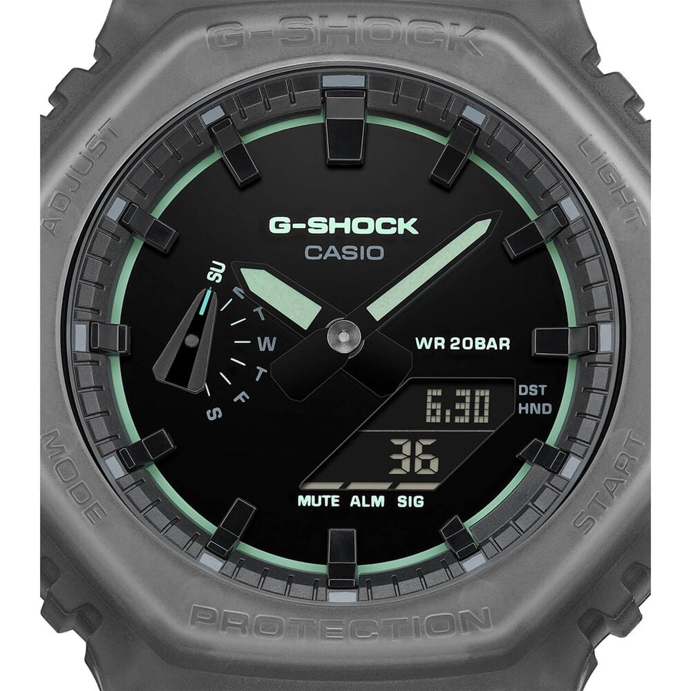 G-SHOCK GA-2100 Series 48.5x45.4mm Black Display Grey Transparent Resin Strap Watch