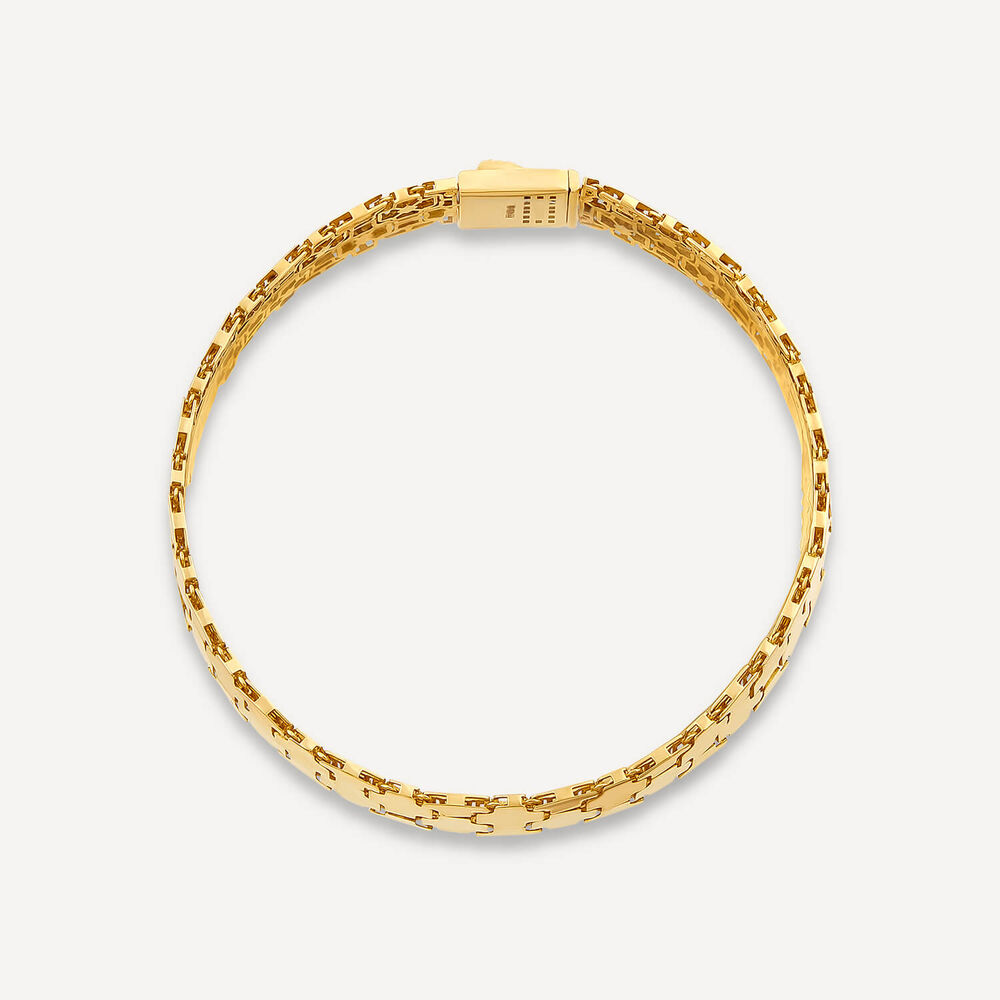 9ct Yellow Gold Shiny Wide Jigsaw Bracelet image number 4