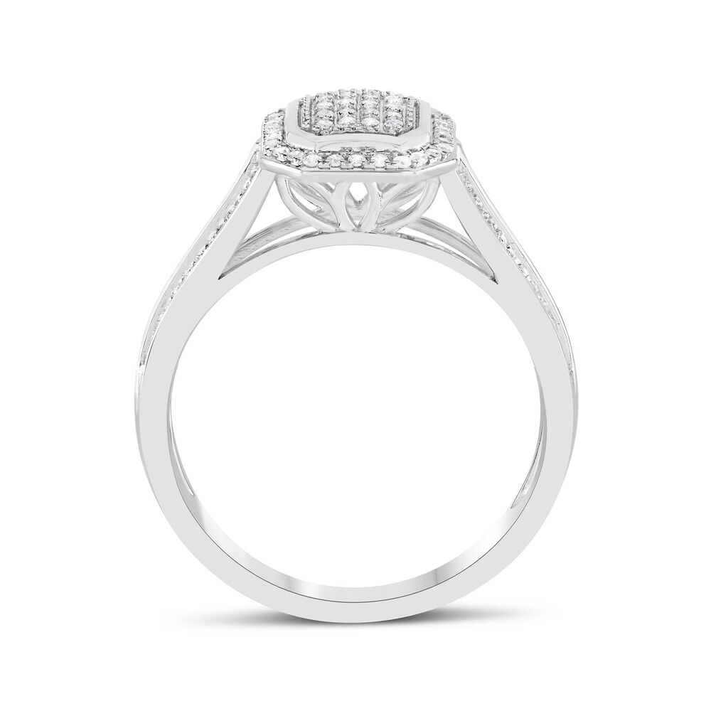 18CT W/G ENS REC DIA CLUST WITH DOUB DIA SET SHLDERS 0.20CT H I1 image number 2