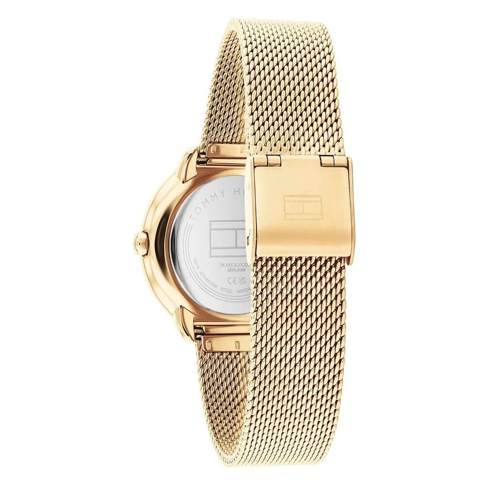 Tommy Hilfiger 32mm Gold Dial Cubic Zirconia Set Bezel Steel Bracelet Watch image number 2