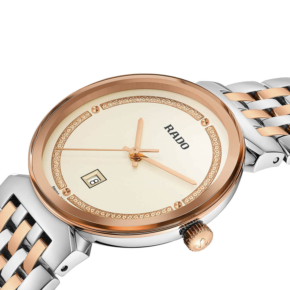 Rado Florence 30mm Champagne Dial Steel & Rose Gold PVD Bracelet Watch