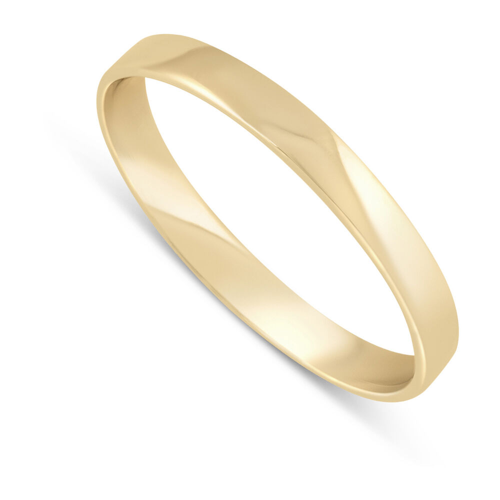 9ct Gold 2.5mm Plain Flat 2.5mm Wedding Rin