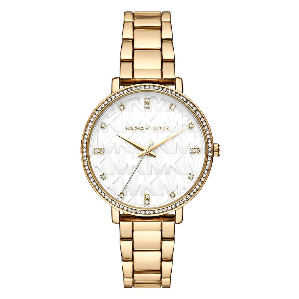 Michael Kors Pyper 38mm White Dial Yellow Gold Case Watch image number 0