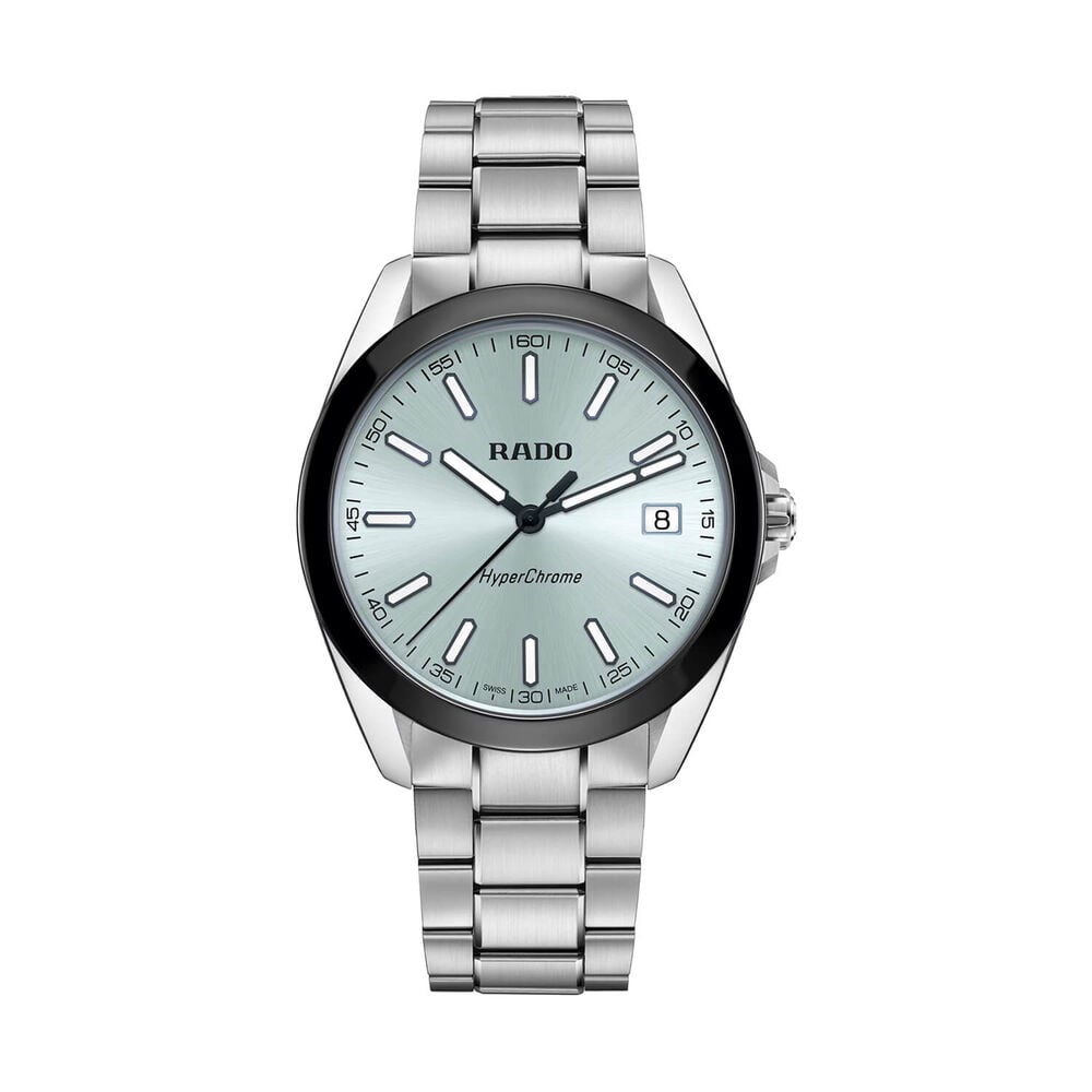Rado HyperChrome Quartz 41.5mm Ice Blue Dial Steel Bracelet Watch
