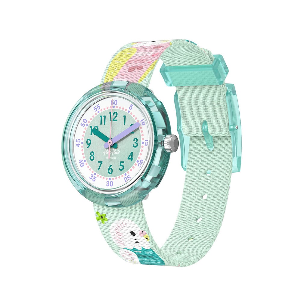 FLIK FLAK Happy Budgies 31.85mm Green Dial Quartz Kids Watch image number 0